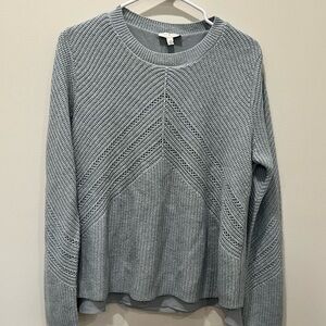 Lucky Brand Blue Shimmer Knit Crewneck Pullover